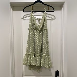 NECTAR CLOTHING NWT Green Floral Mini Dress